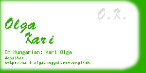 olga kari business card